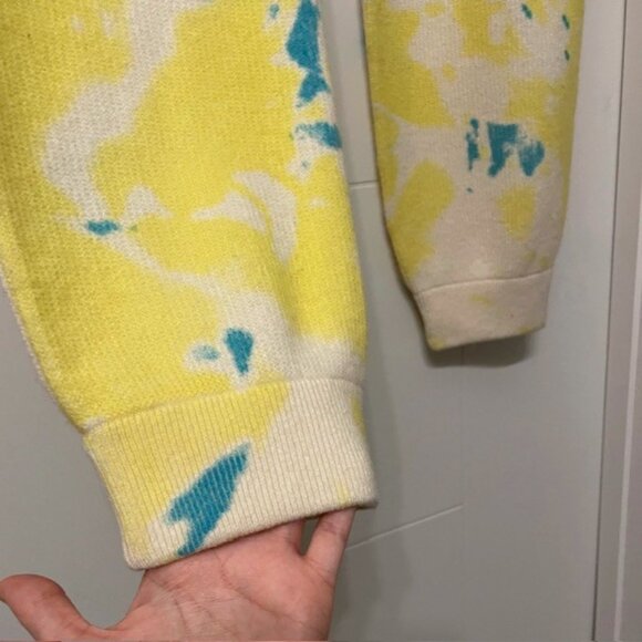 NWT Zadig & Voltaire Tie Dye Steevy Cashmere Pants Joggers Yellow Blue Medium - Picture 8 of 16